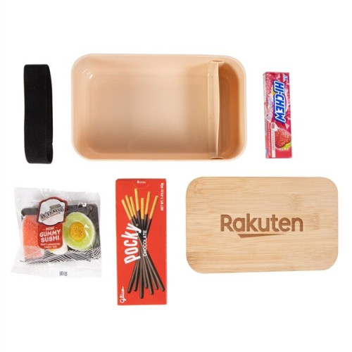 Bamboo Lid Bento Box Candy And Snacks Gift Set