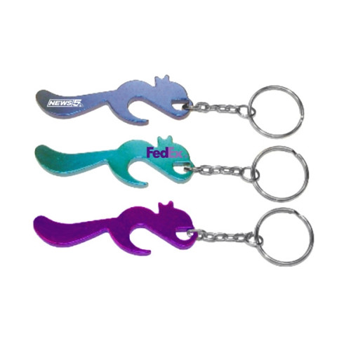 Squirrel shape bottle opener key chain