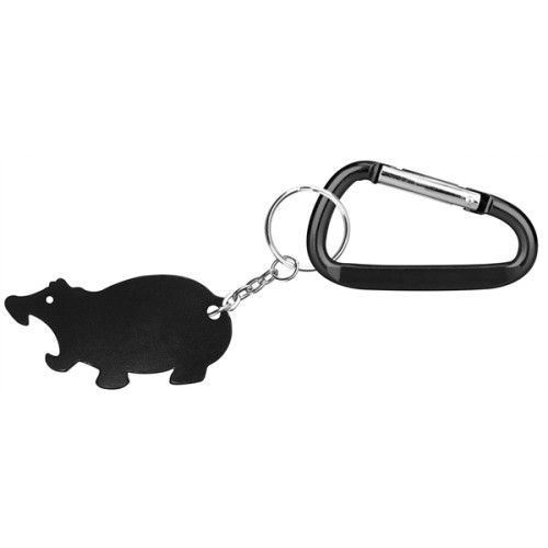 Hippo Shape Bottle Opener Key Chain with Carabiner