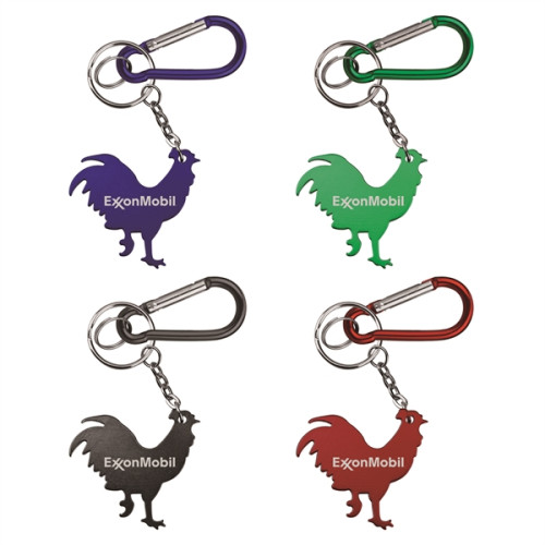 Rooster Shape Bottle Opener with Key Chain & Carabiner