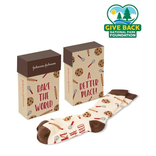 ACE Baking Themed Socks in Custom Flip Top Box