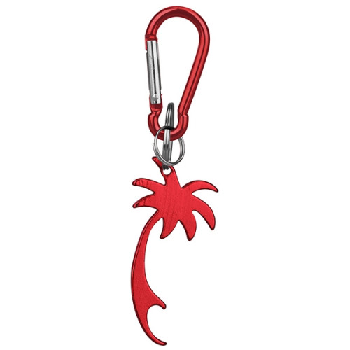 Palm Tree Shaped Bottle Opener Key Holder and Carabiner