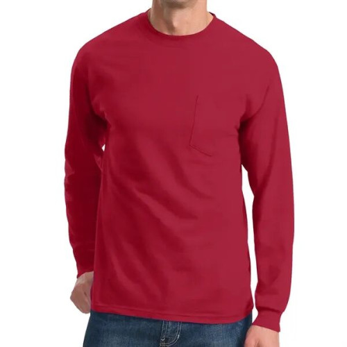 Port & Company® Tall Long Sleeve Essential Pocket Tee