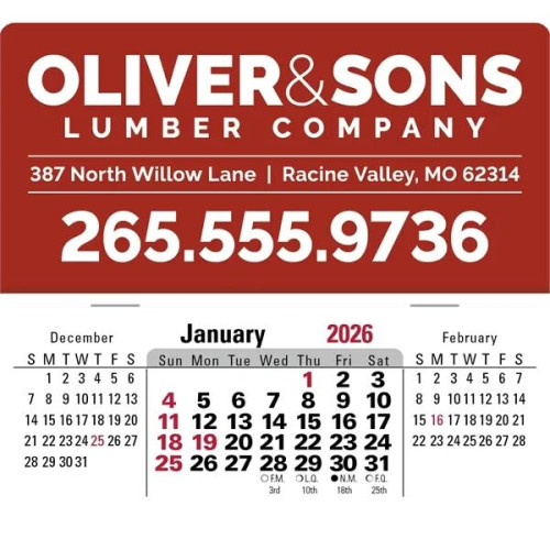 Triumph® Calendars Press-N-Stick XL Header with 3-Month H...
