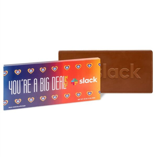 Giant 1LB Custom Molded Chocolate bar in Full Color Gift Box