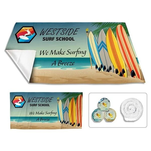 30" x 60" Full Color Ultra-Thin Recycled RPET Polyester Beac