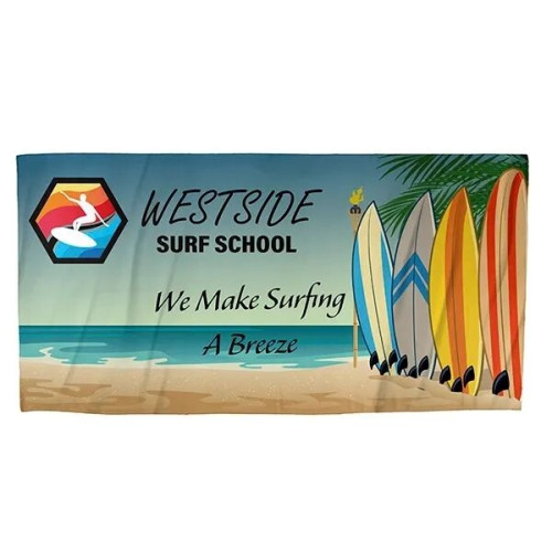 30" x 60" Full Color Ultra-Thin Recycled RPET Polyester Beac