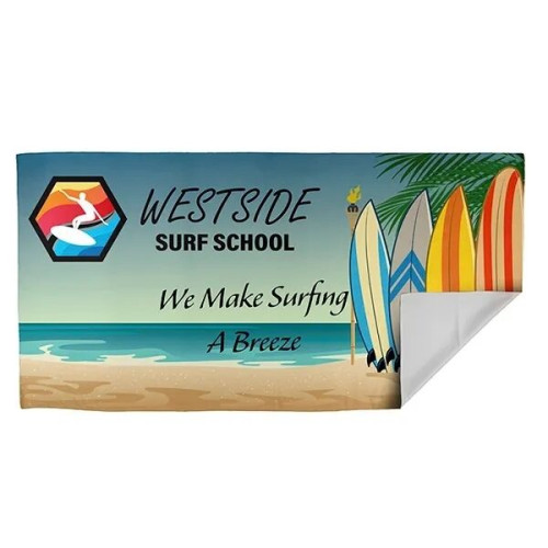 30" x 60" Full Color Ultra-Thin Recycled RPET Polyester Beac