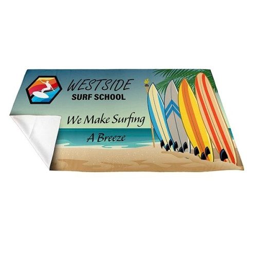 30" x 60" Full Color Ultra-Thin Recycled RPET Polyester Beac