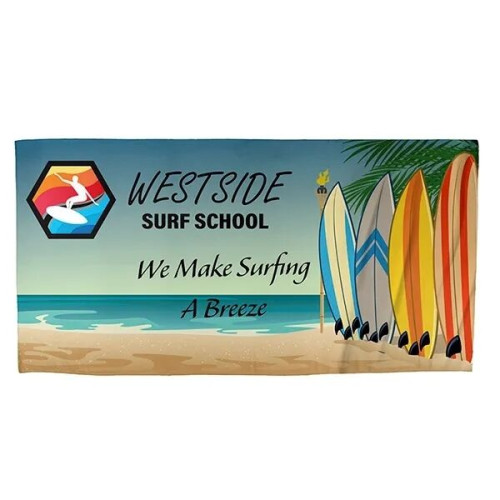 30" x 60" Full Color Ultra-Thin Recycled RPET Polyester Beac