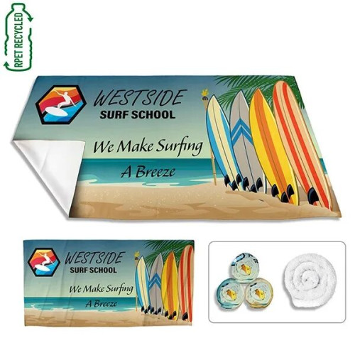 30" x 60" Full Color Ultra-Thin Recycled RPET Polyester Beac