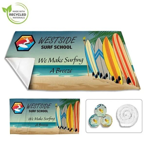 30" x 60" Full Color Ultra-Thin Recycled RPET Polyester Beac