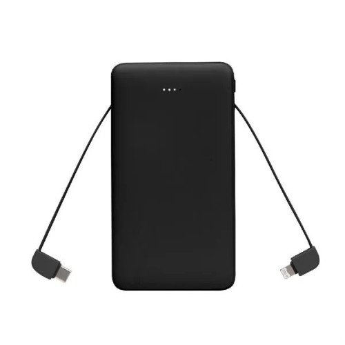 10,000 mAh Power Bank With Integrated Cables