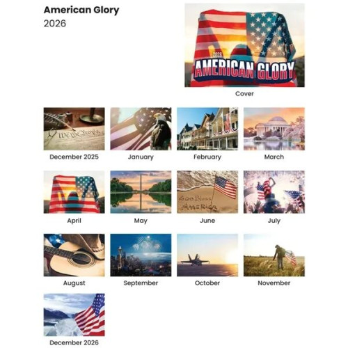 American Glory Stapled Wall Calendar