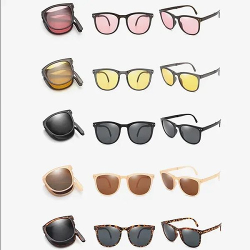 Folding polarized sunglasses