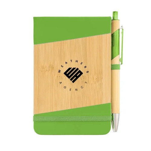 Bamboo Look Jotter & Pen