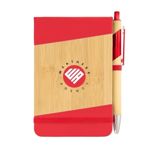 Bamboo Look Jotter & Pen