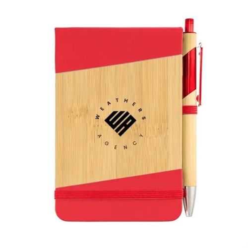Bamboo Look Jotter & Pen