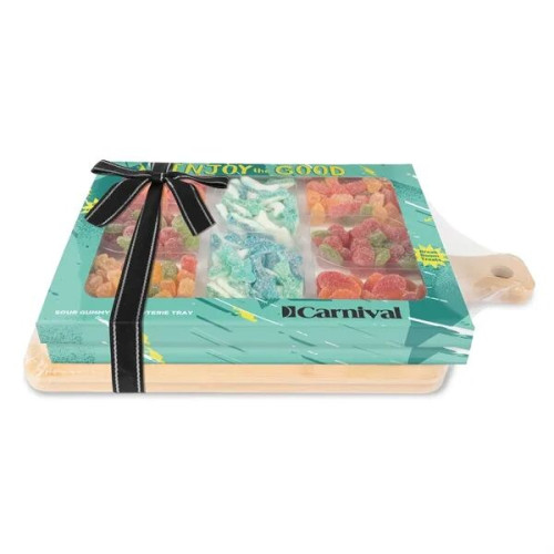 Sour Gummy & Sweet & Savory Charcuterie Trays w/Bamboo Board