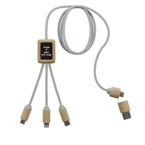 SCX Innovative Design™ 5-in-1 Bamboo Charging Cable 2A
