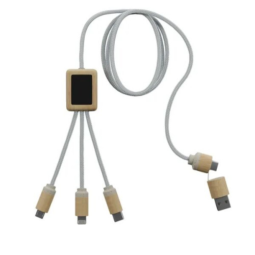 SCX Innovative Design™ 5-in-1 Bamboo Charging Cable 2A