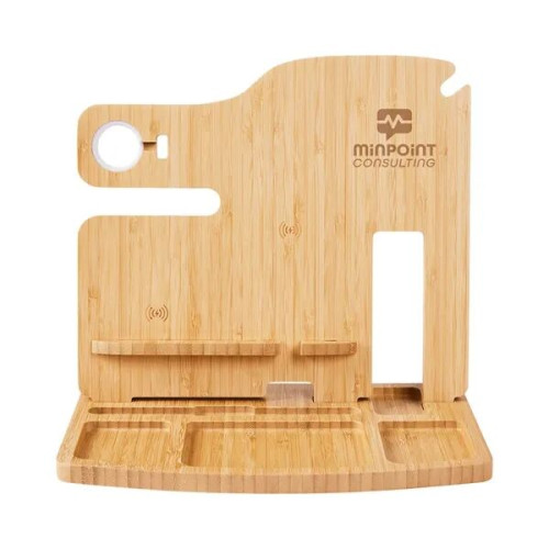 Portia Bamboo Charging Valet Station