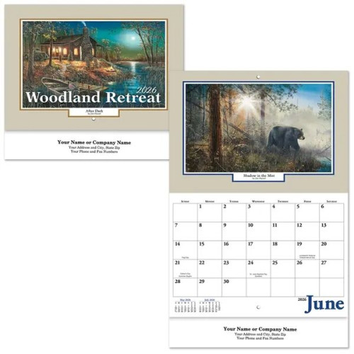 Woodland Retreat Stapled Wall Calendar