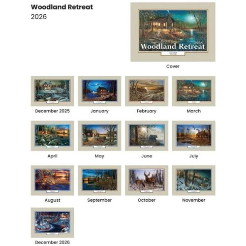 Woodland Retreat Stapled Wall Calendar