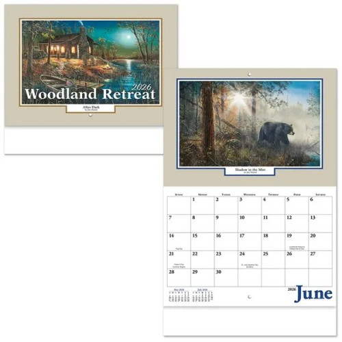 Woodland Retreat Stapled Wall Calendar