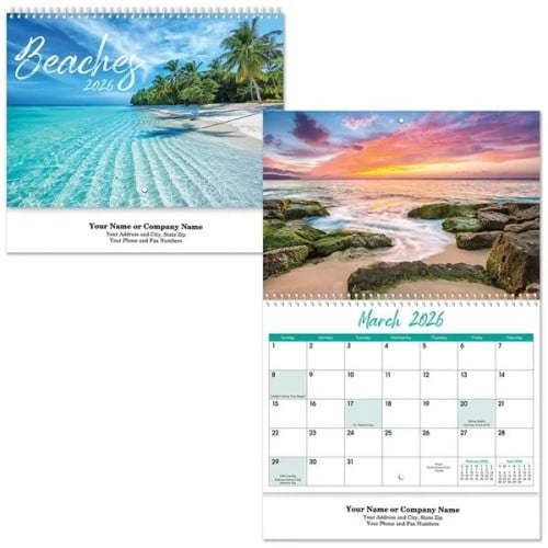 Beaches Spiral Wall Calendar