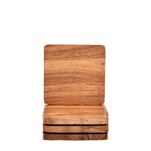 Acacia Wood Square Coaster Set