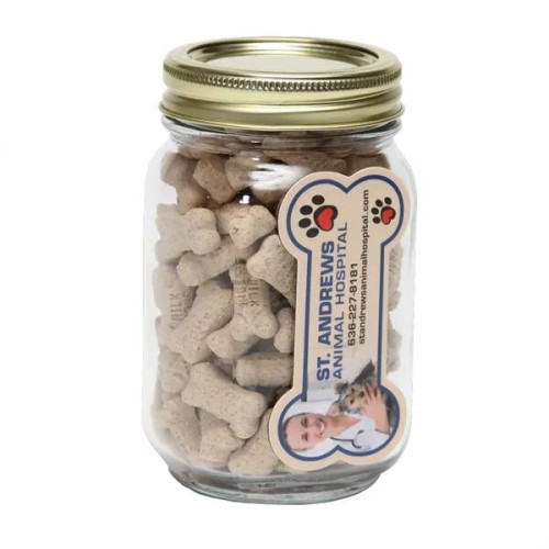 Pint Jar with Bone Magnet Pet Fill