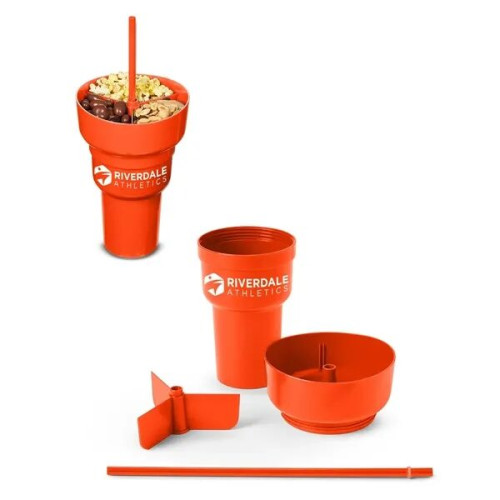 Team 365 1L Recycled PP Stadium Tumbler with Snack Bowl