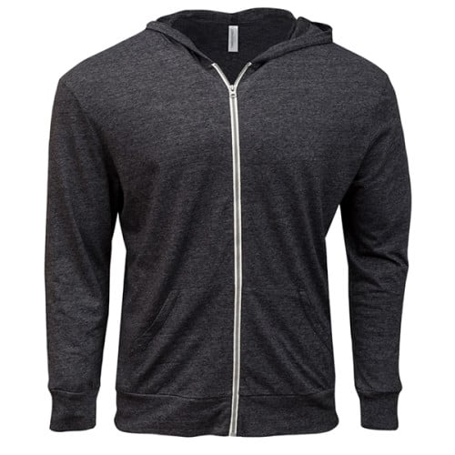 Threadfast Apparel Unisex Triblend Full-Zip Light Hoodie