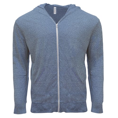 Threadfast Apparel Unisex Triblend Full-Zip Light Hoodie