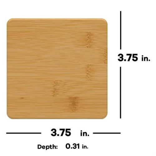 Bamboo Square 6-Coaster Set with Holder