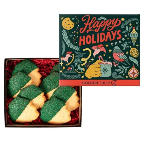 Decadent Christmas Tree Cookies in Gift Box