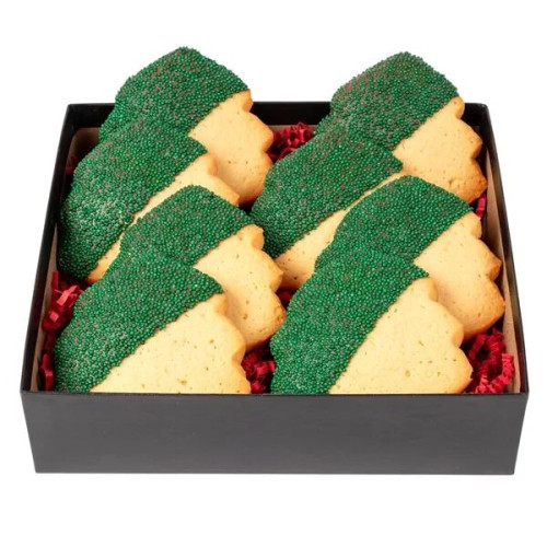Decadent Christmas Tree Cookies in Gift Box