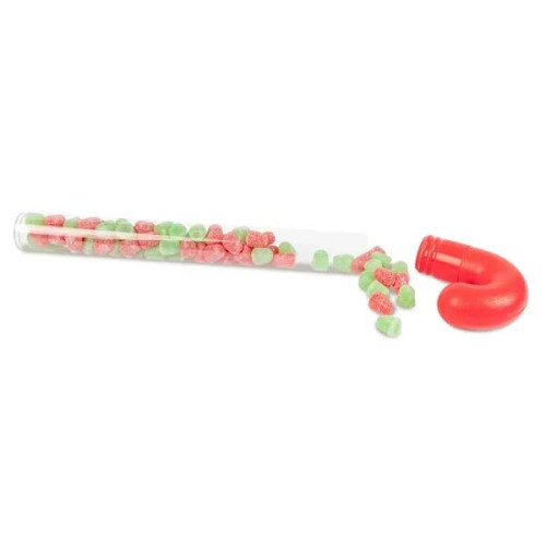 Holiday Candy Cane Tube with Christmas Spice Drops