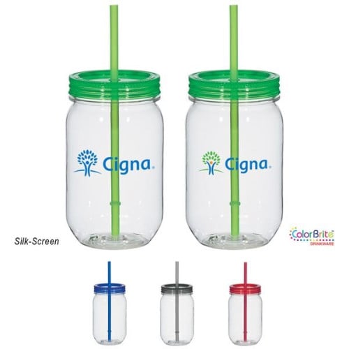 25 Oz. Tritan Mason Jar With Matching Straw