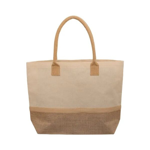 Wanderlust Laminated Jute & Canvas Tote Bag