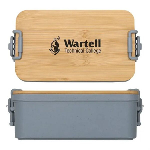 Chuckwagon Stackable Lunch Box With Bamboo Lid & Utensils