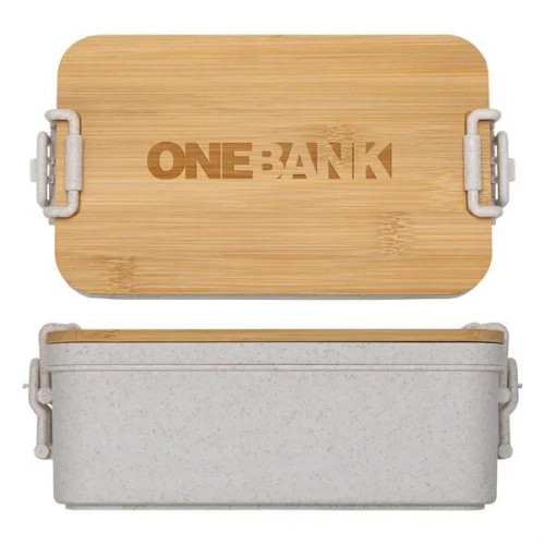 Chuckwagon Stackable Lunch Box With Bamboo Lid & Utensils