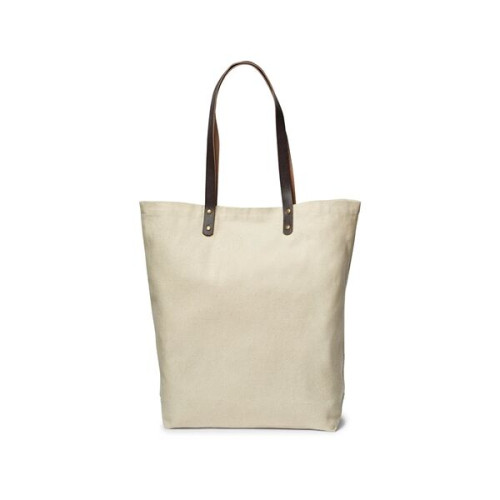 Urban Cotton Tote Bag with Leather Handles