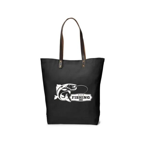 Urban Cotton Tote Bag with Leather Handles