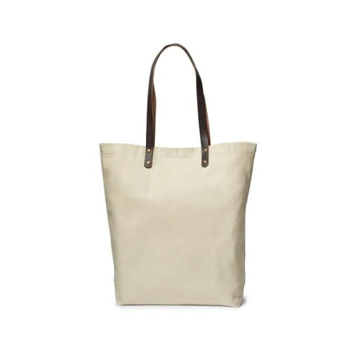 Urban Cotton Tote Bag with Leather Handles
