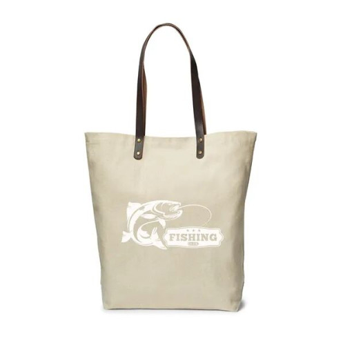 Urban Cotton Tote Bag with Leather Handles