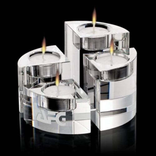 Saks Candleholders - Optical Set of 4