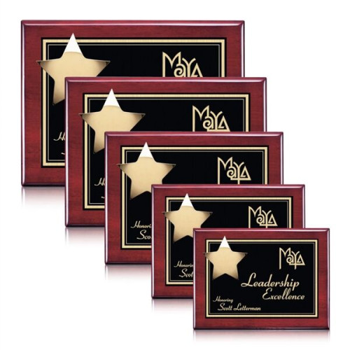 Hollister Plaque - Rosewood/Gold