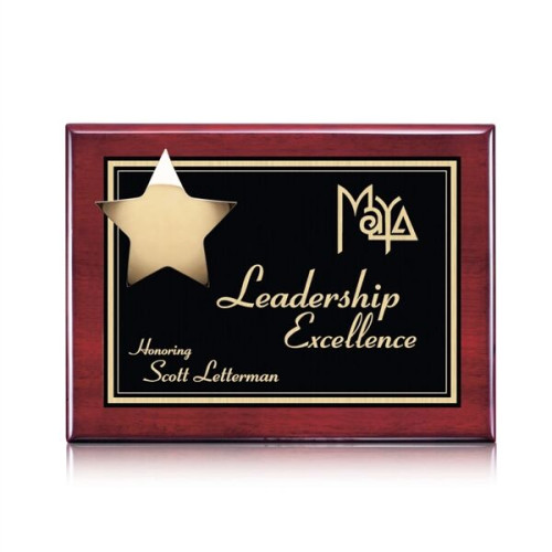 Hollister Plaque - Rosewood/Gold